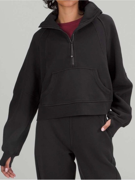 lululemon athletica Tops - Lululemon Half Zip Scuba Oversized Funnel Neck Size XS/S in Black